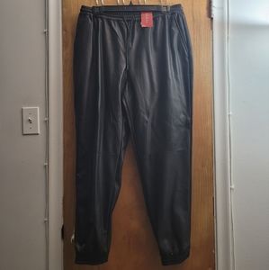 GUESS faux leather drawstring joggers XL
